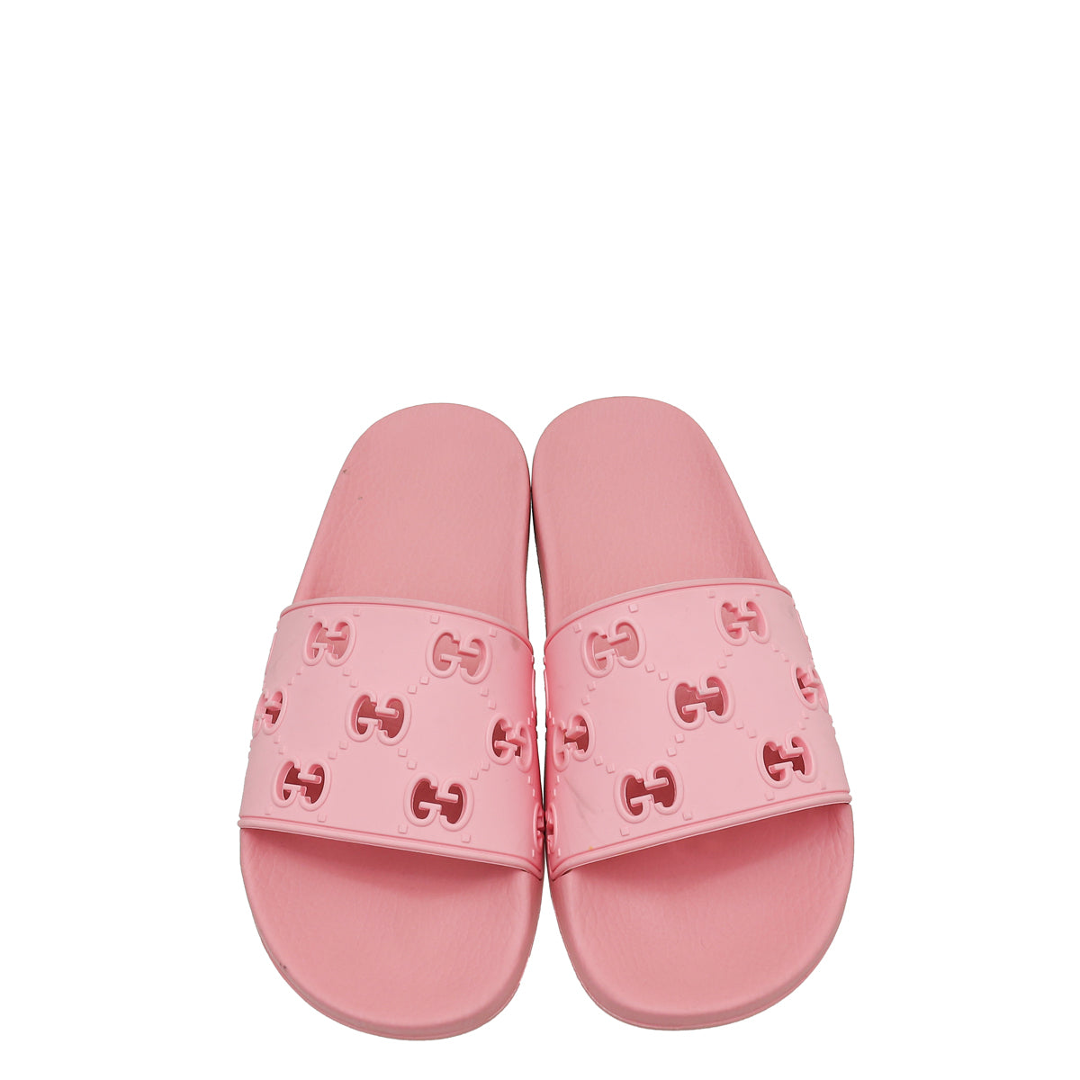 Gucci Pink Rubber Slide Sandals 41