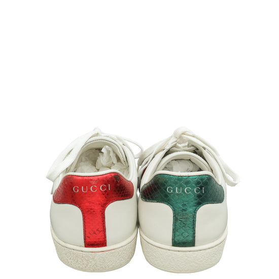 Gucci White Ace Bee Embroidered Men's Sneakers 6.5