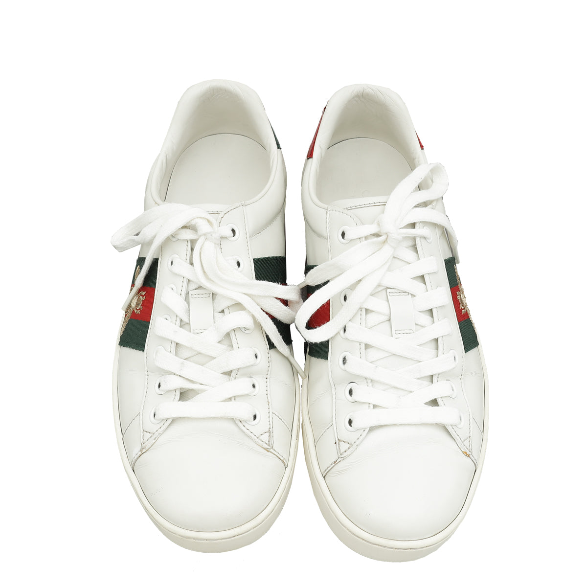 Gucci White Ace Bee Embroidered Men's Sneakers 6.5