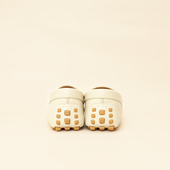 Gucci White Cream Ayrton Horsebit Web Driving Loafer 8.5-Gucci-THE CLOSET