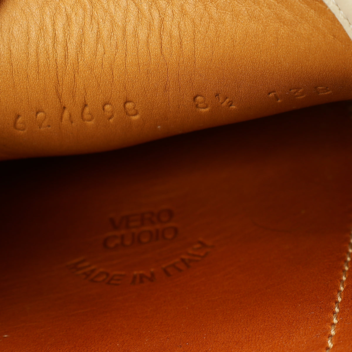 Gucci White Cream Ayrton Horsebit Web Driving Loafer 8.5-Gucci-THE CLOSET