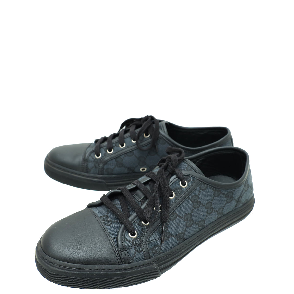 Gucci Black GG Low Top Sneakers 8-Gucci-THE CLOSET