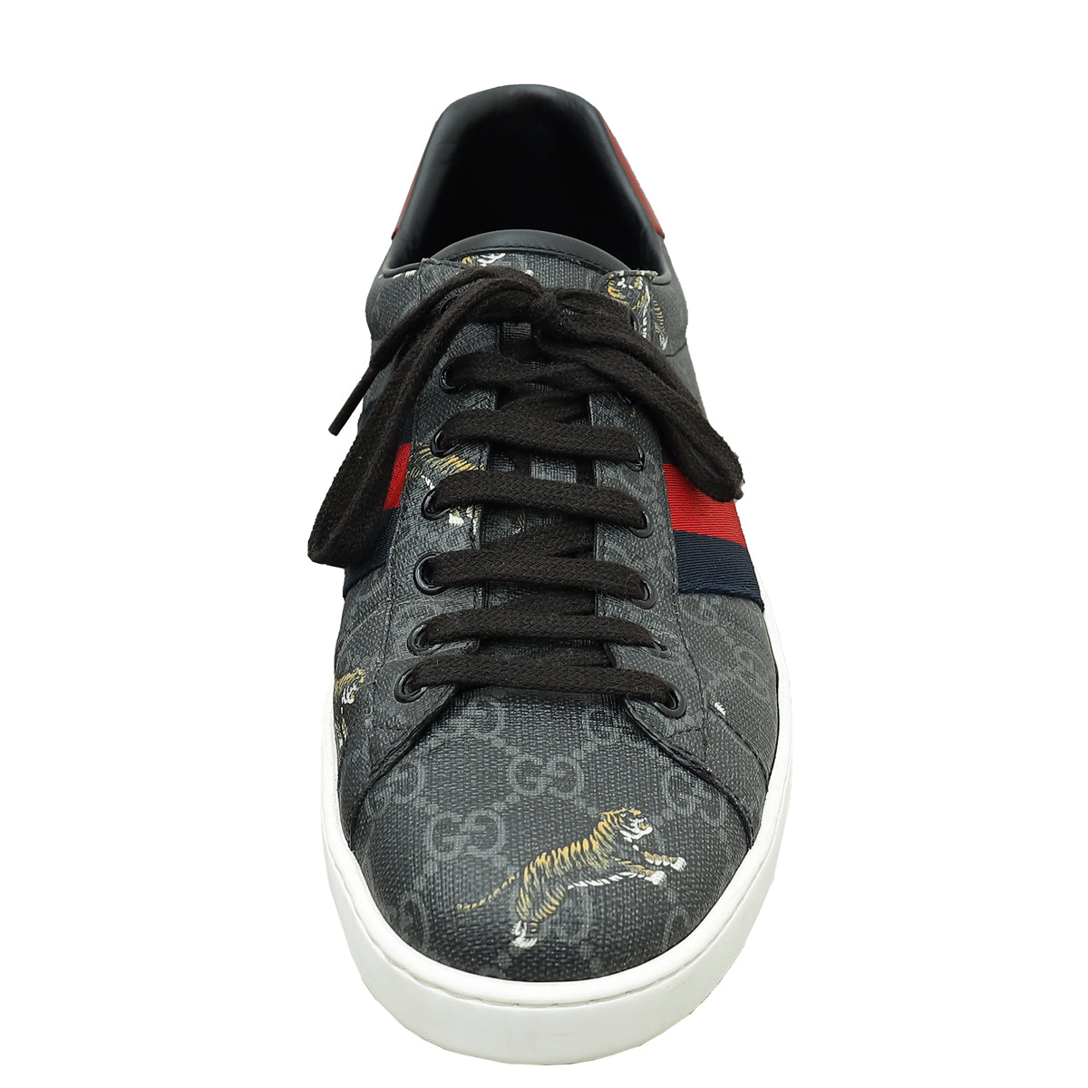 Gucci Gray GG Supreme Tiger Ace Sneakers 9-Gucci-THE CLOSET