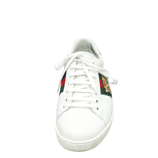 Gucci White Ace Tiger Head Sneaker 10