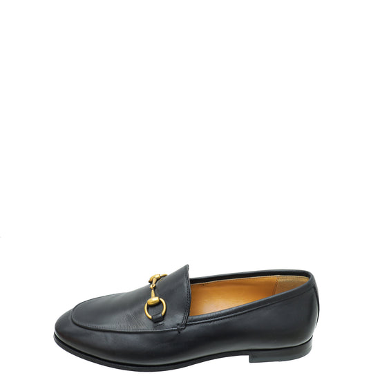 Gucci Black Jordaan Horsebit Loafer 35