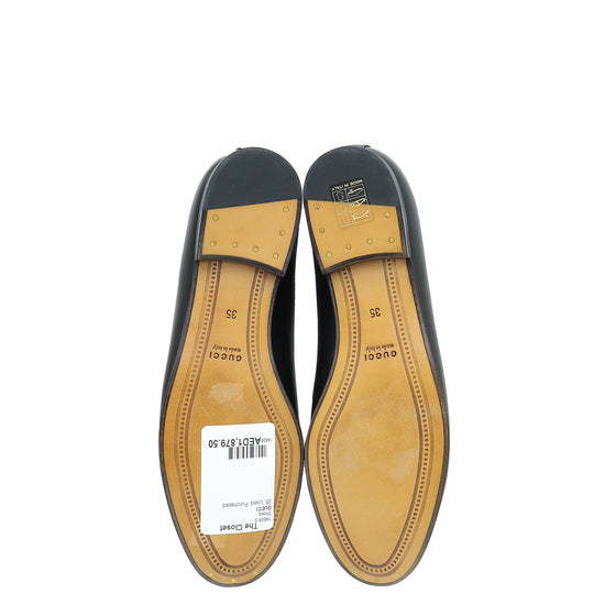 Gucci Black Jordaan Horsebit Loafer 35