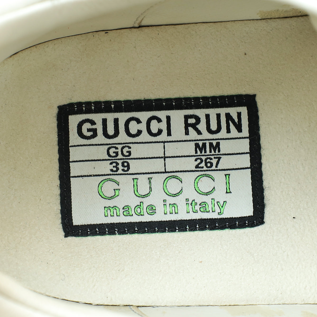 Gucci White Ultralight Plutone Gucci Run Sneakers 39