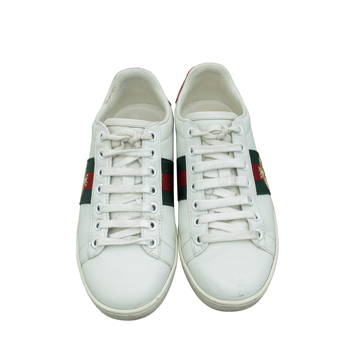 Gucci White Ace Bee Embroidered Sneaker 34