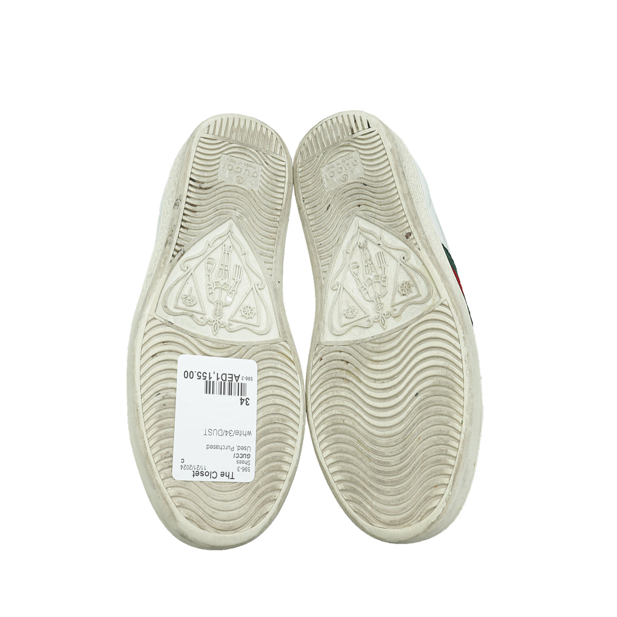 Gucci White Ace Bee Embroidered Sneaker 34