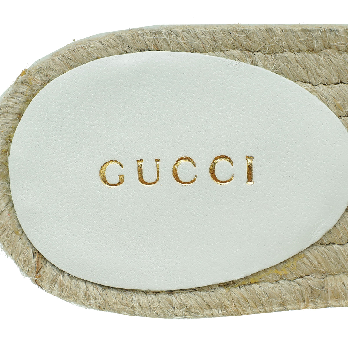 Gucci White GG Marmont Espadrille Slide Sandals 35.5