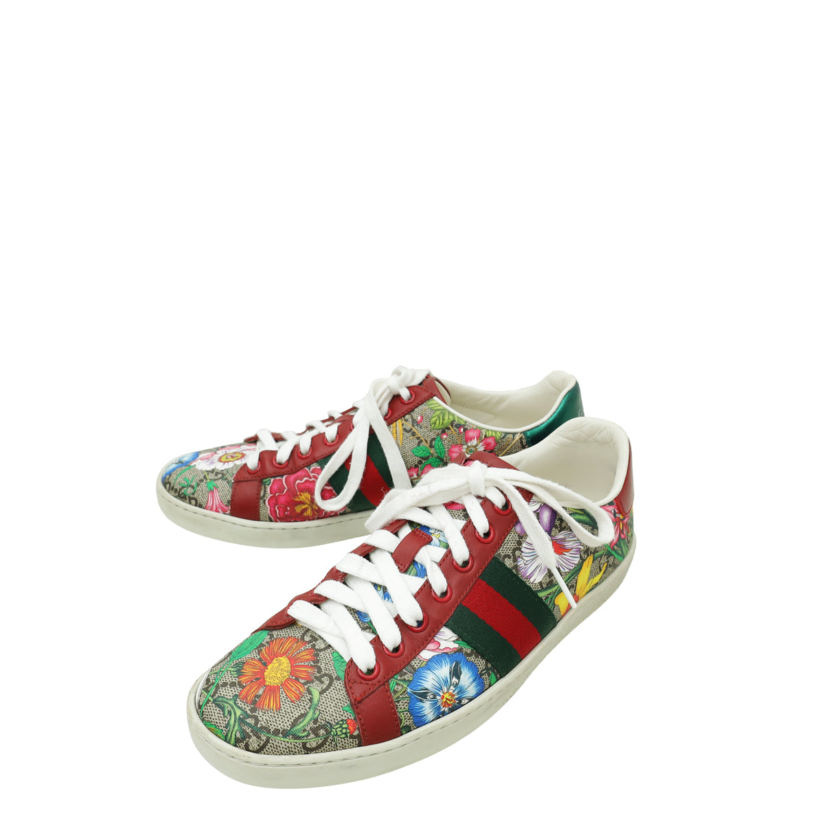 Gucci Multicolor Floral GG Supreme Ace Sneakers 36.5-Gucci-THE CLOSET