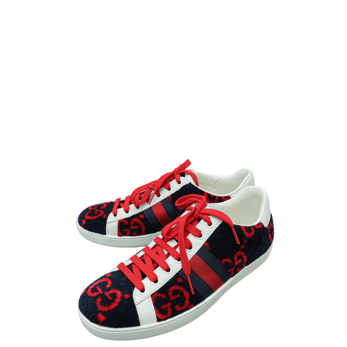 Gucci Bicolor GG Terry Cloth Web Ace Sneakers 36.5