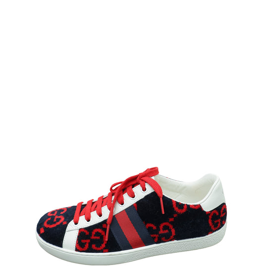 Gucci Bicolor GG Terry Cloth Web Ace Sneakers 36.5