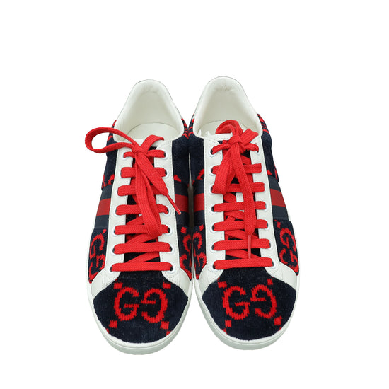 Gucci Bicolor GG Terry Cloth Web Ace Sneakers 36.5