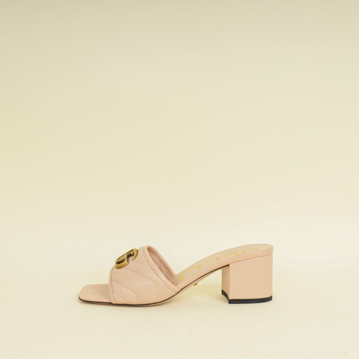 Gucci Light Peach Double G Slide Sandals 36.5