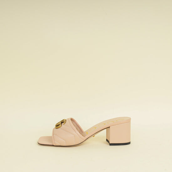 Gucci Light Peach Double G Slide Sandals 36.5