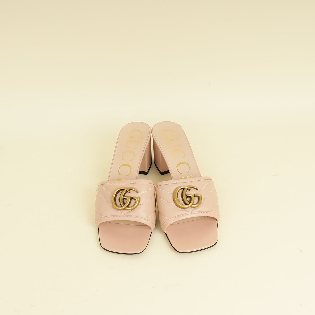 Gucci Light Peach Double G Slide Sandals 36.5