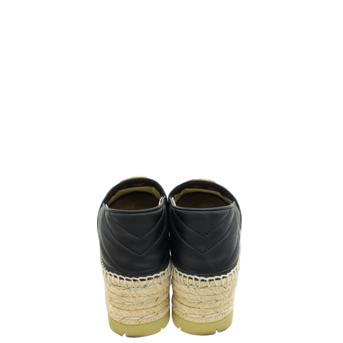 Gucci Black Double GG Marmont Platform Espadrilles 36.5