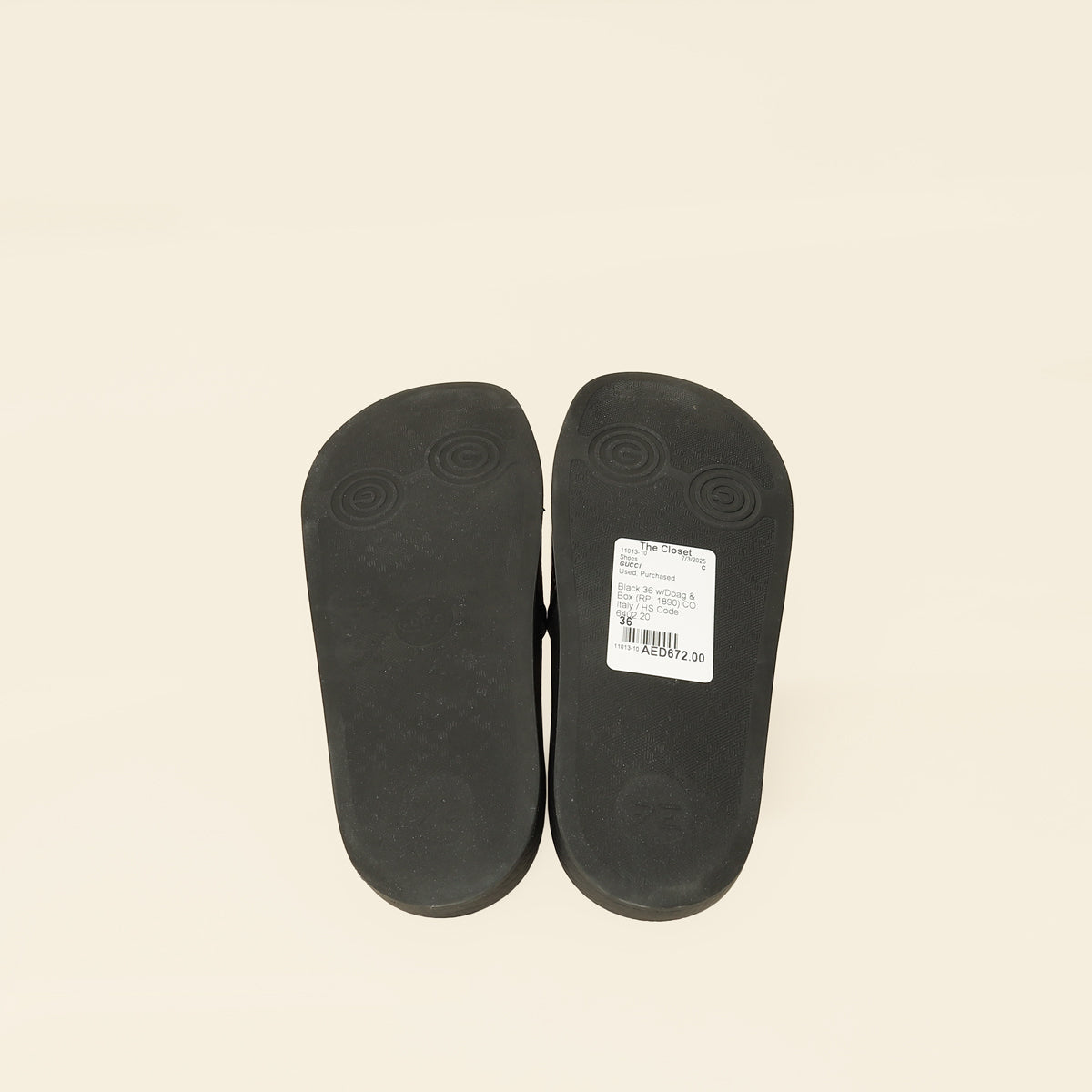 Gucci Black Supreme "Guccy" Star Rubber Slide Sandals 36-Gucci-THE CLOSET