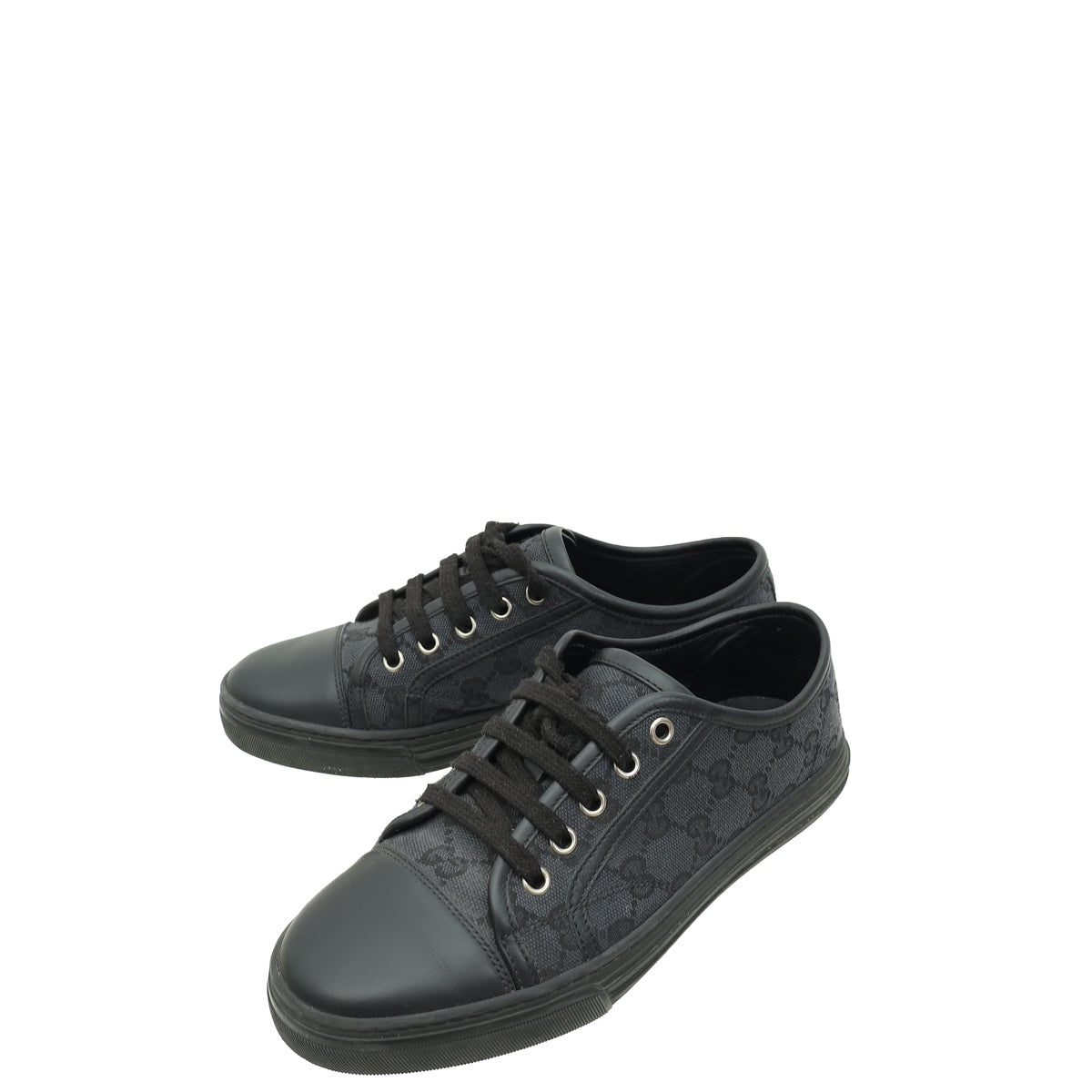 Gucci Black GG Low Top Sneakers 36-Gucci-THE CLOSET