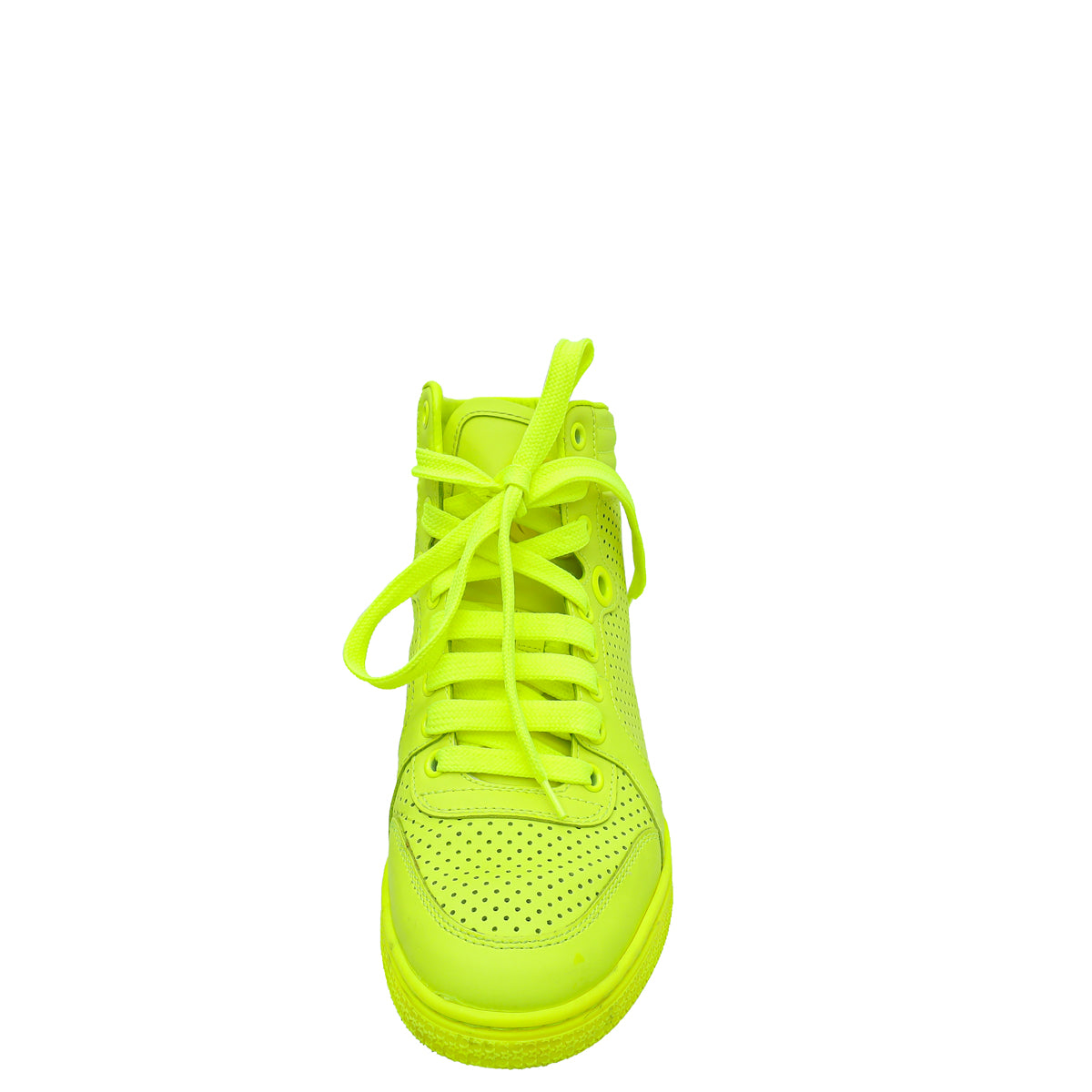 Gucci Neon Green Perforated High Top Sneaker 36-Gucci-THE CLOSET