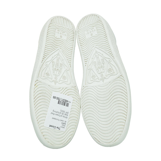 Gucci White Bee Embroidered Ace Sneakers 36