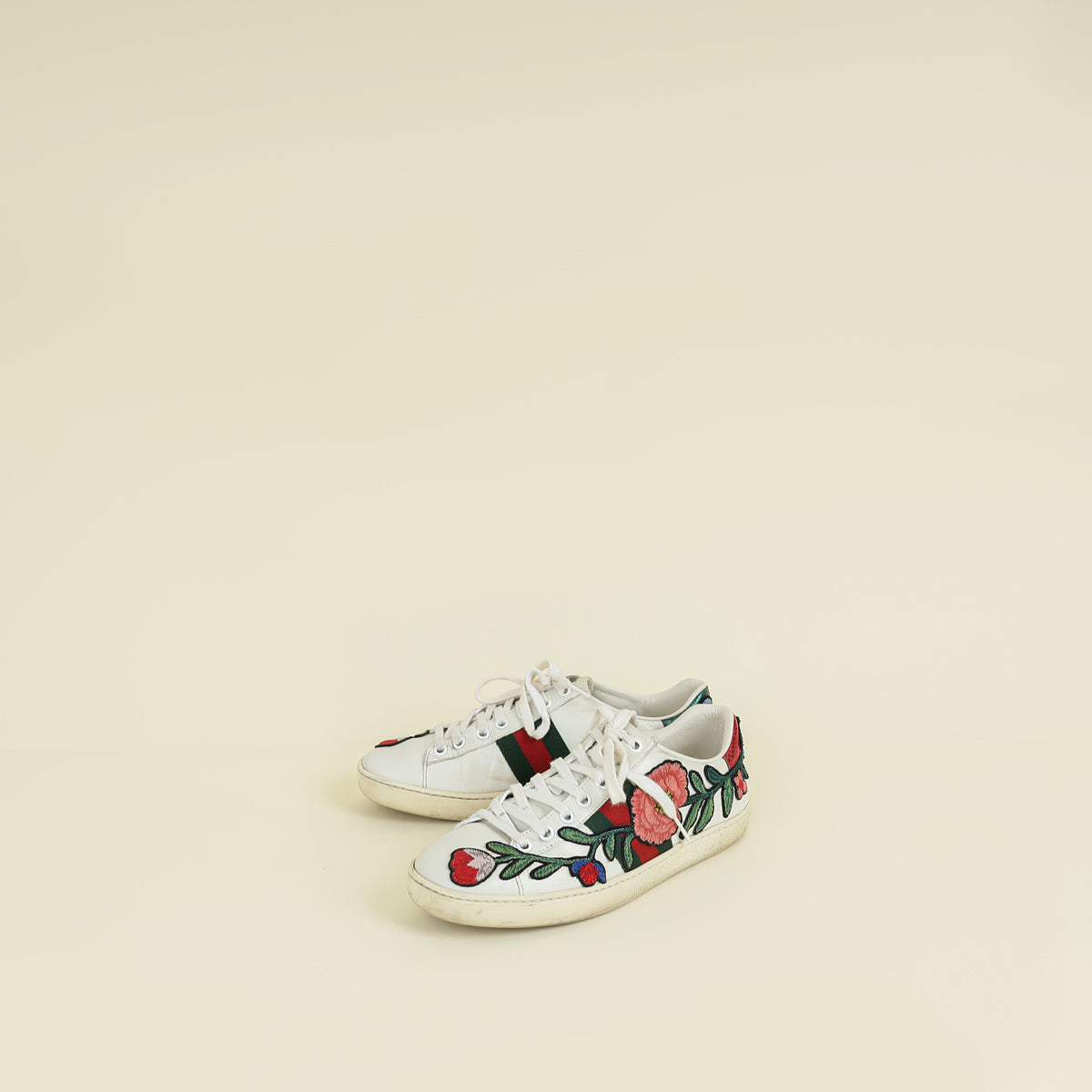 Gucci White Multicolor Ace Floral Embroidered Sneaker 36 – THE CLOSET