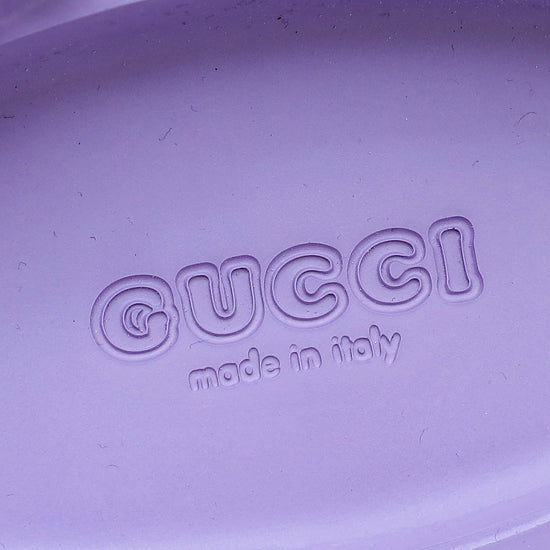 Gucci Purple GG Platform Perforated Sandal 36