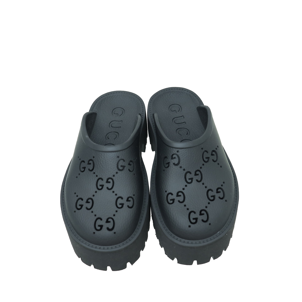 Gucci Black GG Platform Perforated Sandal 36 – THE CLOSET