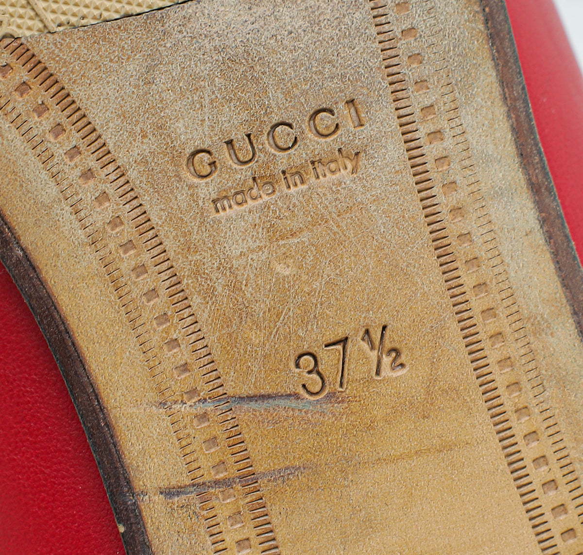 Gucci Red Horsebit Loafer 37.5