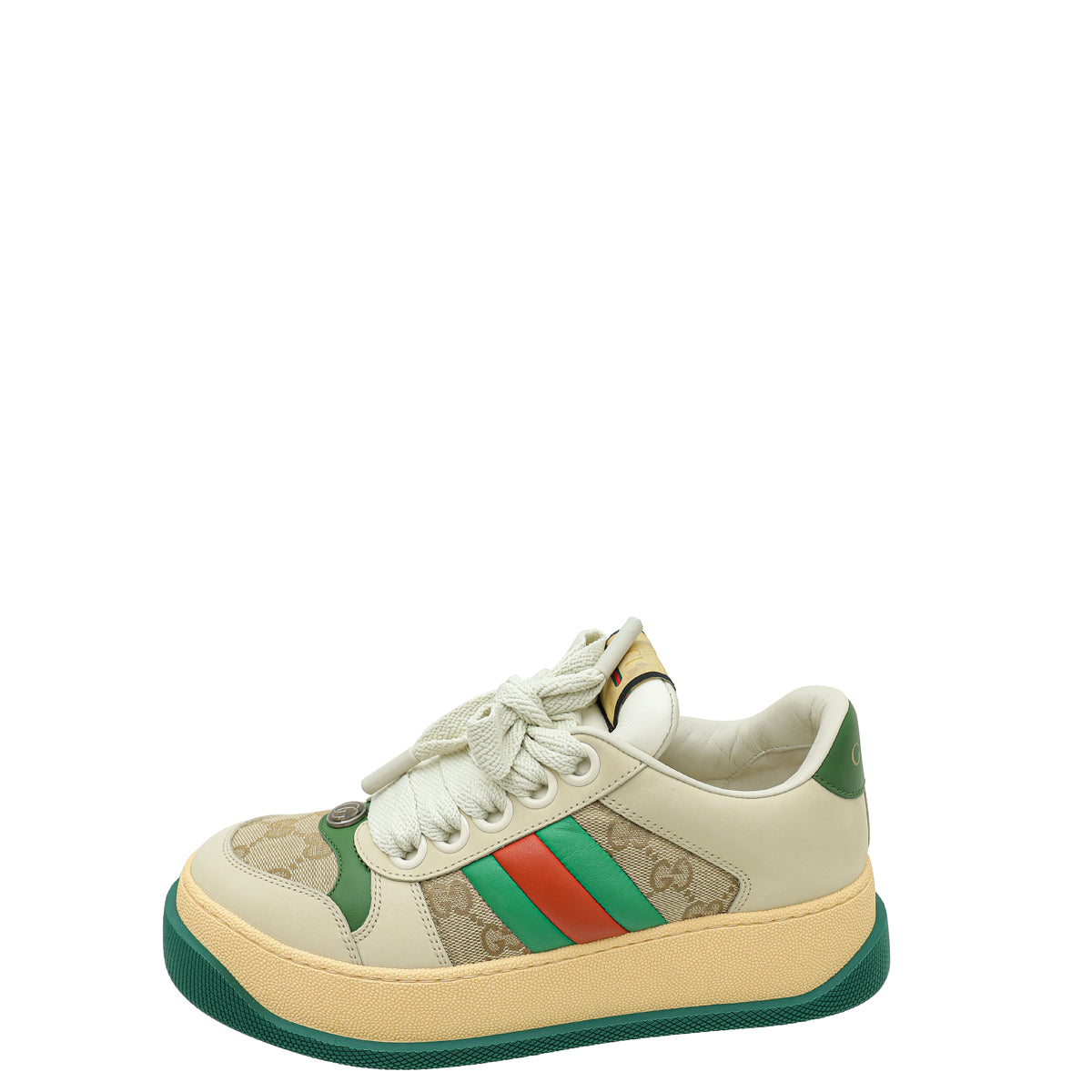 Gucci Bicolor Screener Trainer Web Sneaker 37.5