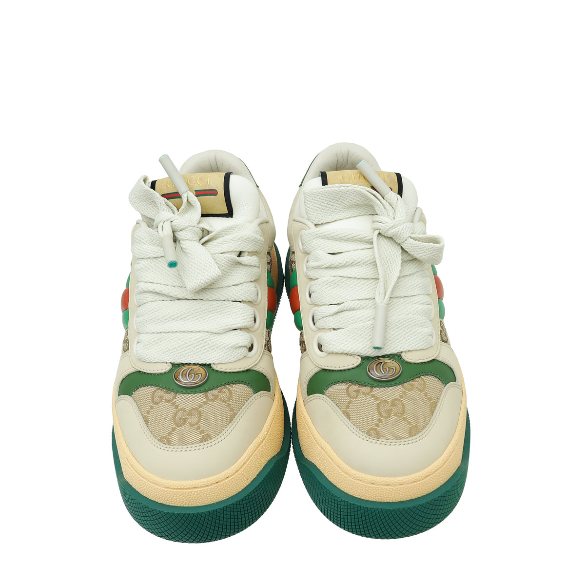 Gucci Bicolor Screener Trainer Web Sneaker 37.5