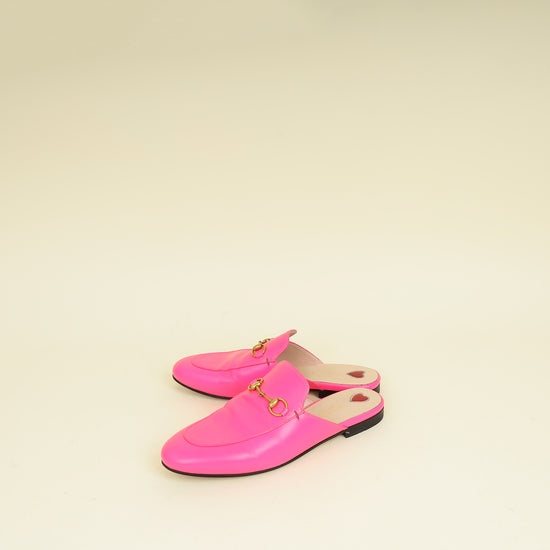 Gucci Hot Pink Princetown Slippers 37.5