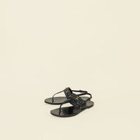 Gucci Black GG Slingback Thong Sandals 37.5