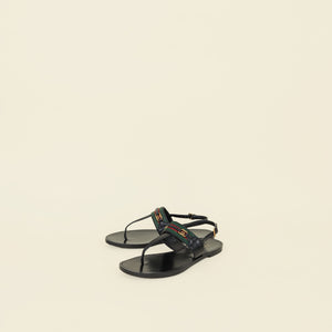 Gucci Black GG Slingback Thong Sandals 37.5