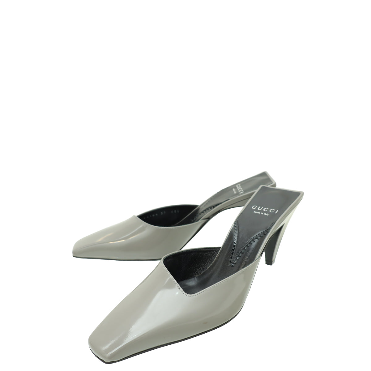Gucci Dusty Grey Interlocking G Mules 37-Gucci-THE CLOSET