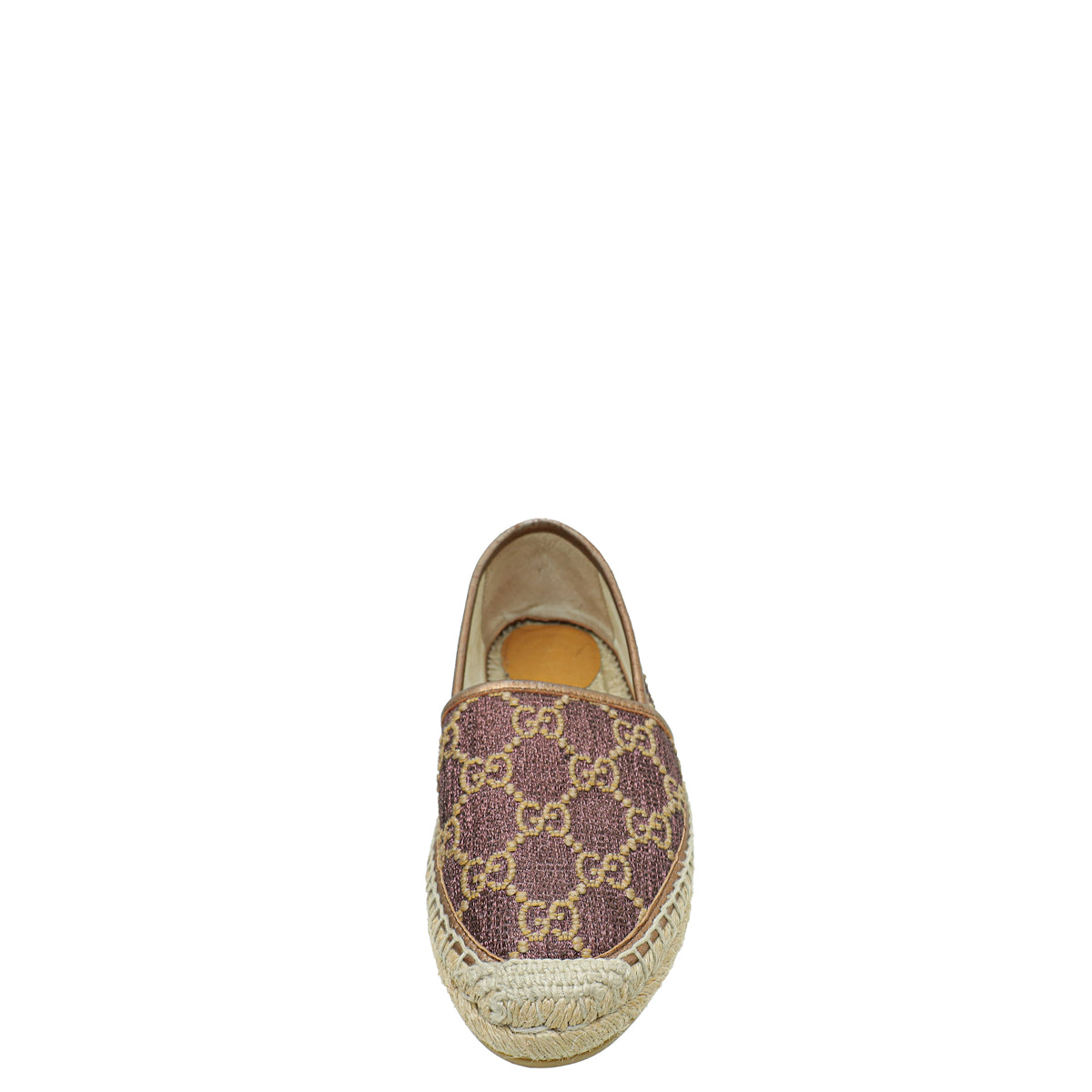 Gucci Metallic Bronze Lurex Embroidered GG Espadrille Flats 37-Gucci-THE CLOSET