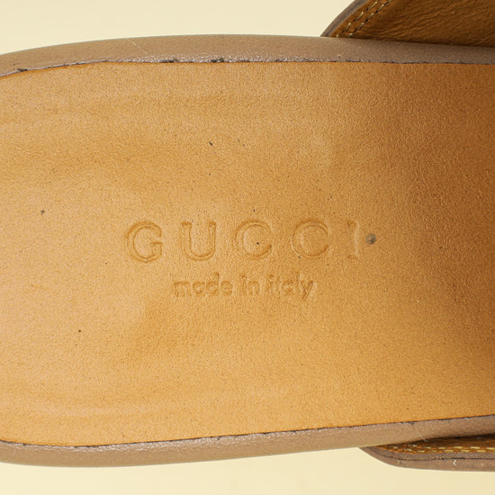Gucci Taupe Princetown Mules 37