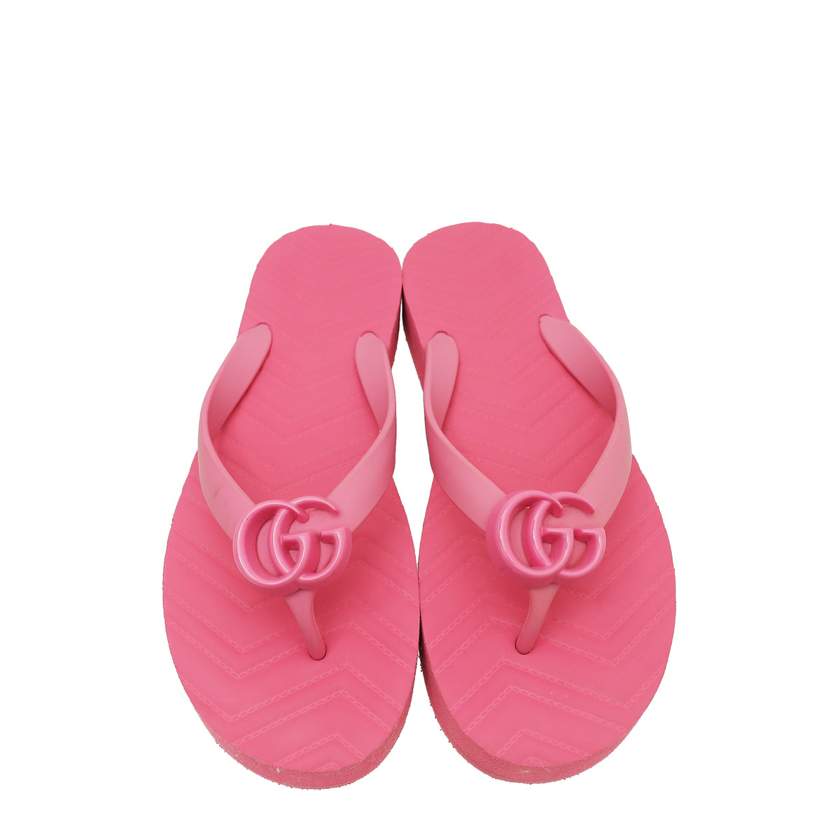 Gucci Pink Pascar Rubber Platform Flip Flops 37