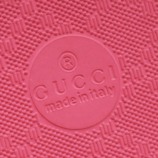 Gucci Pink Pascar Rubber Platform Flip Flops 37