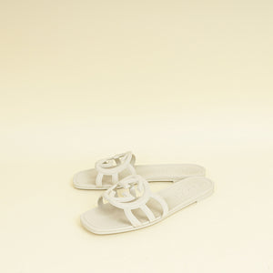 Gucci Vintage White Interlocking G Slide Sandal 37