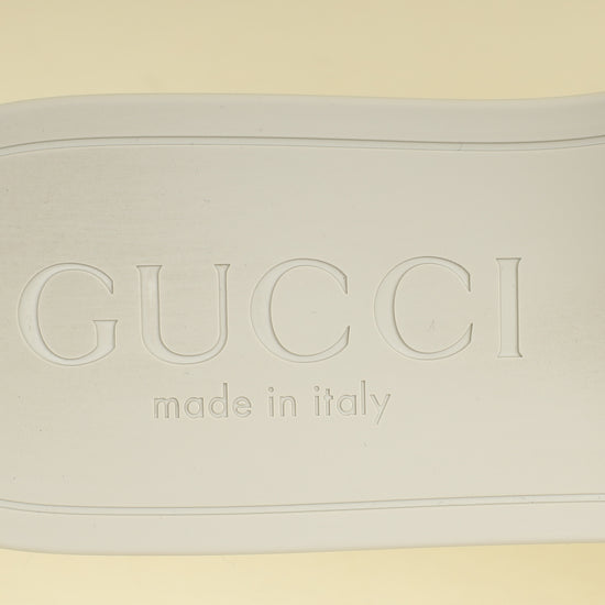 Gucci Vintage White Interlocking G Slide Sandal 37