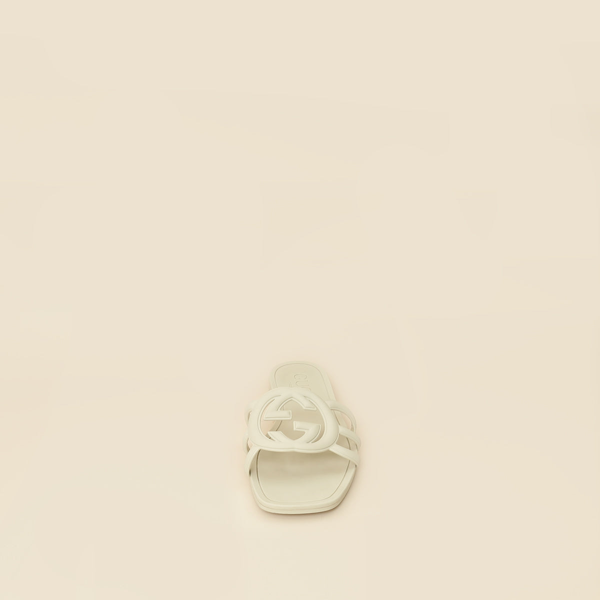 Gucci Off White Interlocking G Cutout Slide Sandal 37-Gucci-THE CLOSET