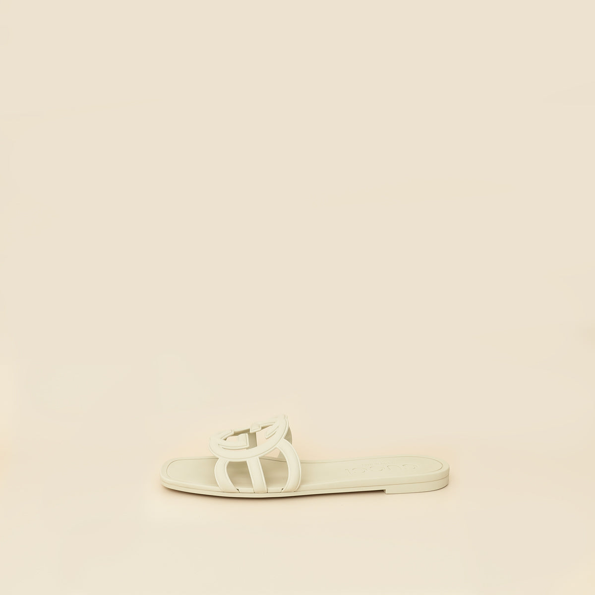 Gucci Off White Interlocking G Cutout Slide Sandal 37-Gucci-THE CLOSET