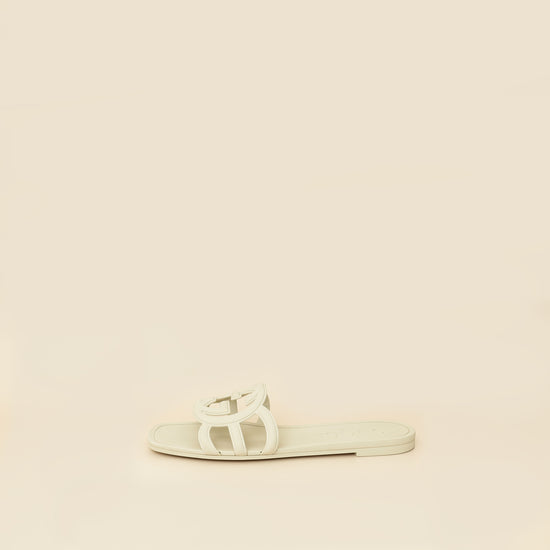 Gucci Off White Interlocking G Cutout Slide Sandal 37-Gucci-THE CLOSET