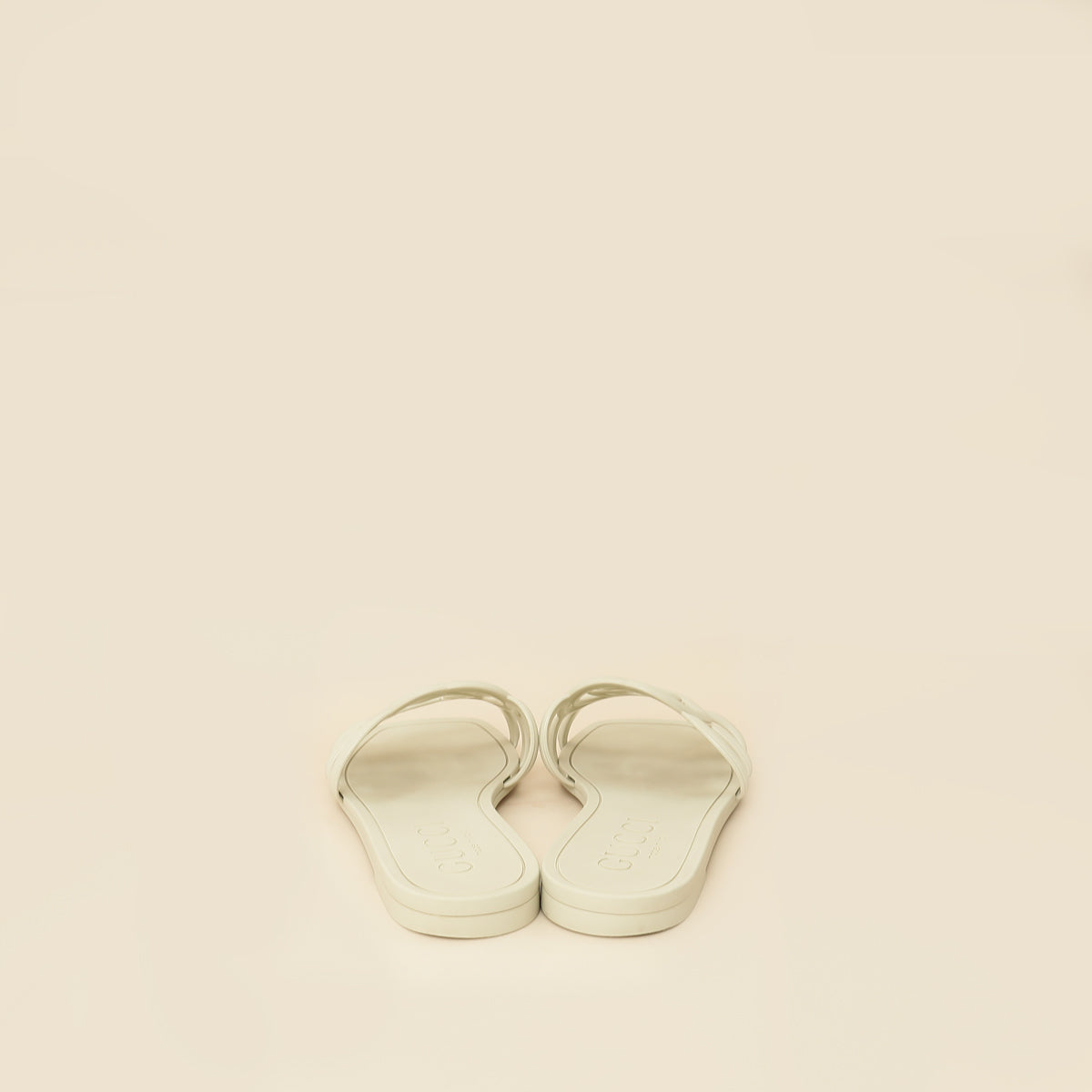 Gucci Off White Interlocking G Cutout Slide Sandal 37-Gucci-THE CLOSET