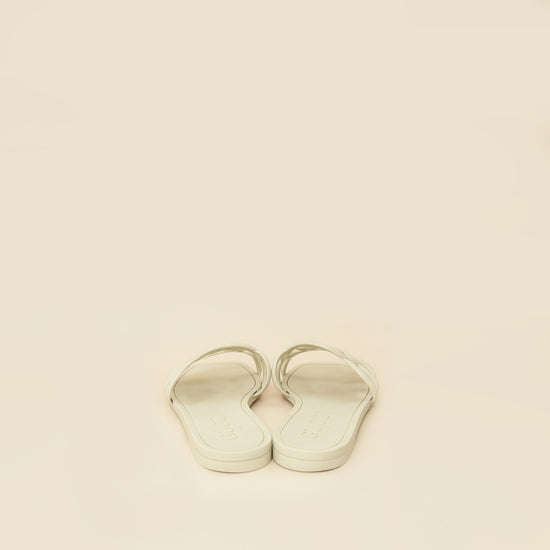 Gucci Off White Interlocking G Cutout Slide Sandal 37-Gucci-THE CLOSET