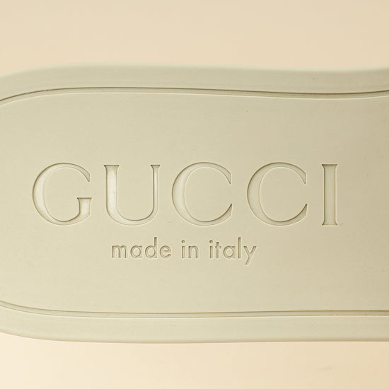 Gucci Off White Interlocking G Cutout Slide Sandal 37-Gucci-THE CLOSET