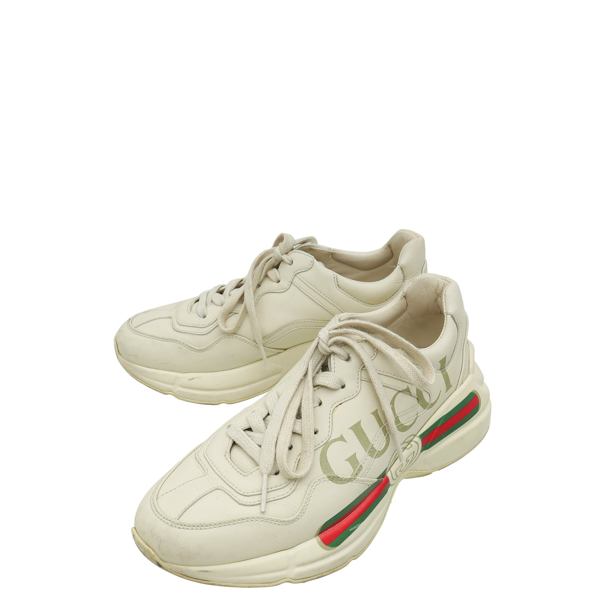 Gucci Ivory Logo Rhyton Trainer Sneakers 37-Gucci-THE CLOSET