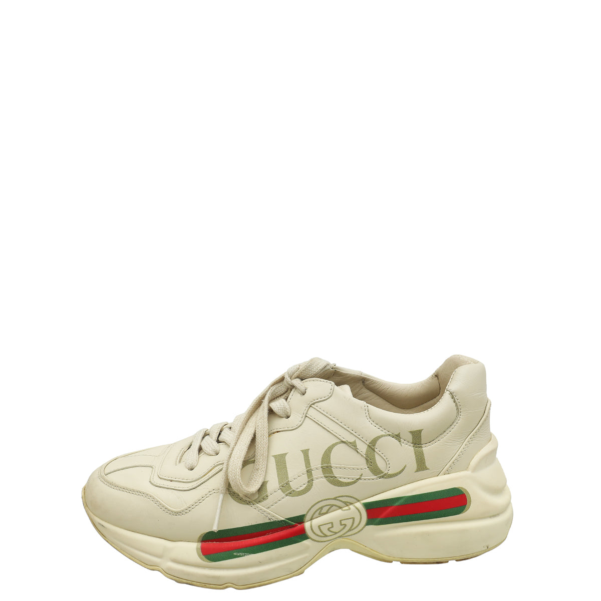 Gucci Ivory Logo Rhyton Trainer Sneakers 37